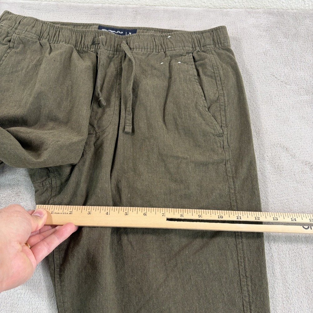 Abercrombie & Fitch Stretch Linen Blend Lounge Pants in Olive Green Men Medium - Picture 7 of 11